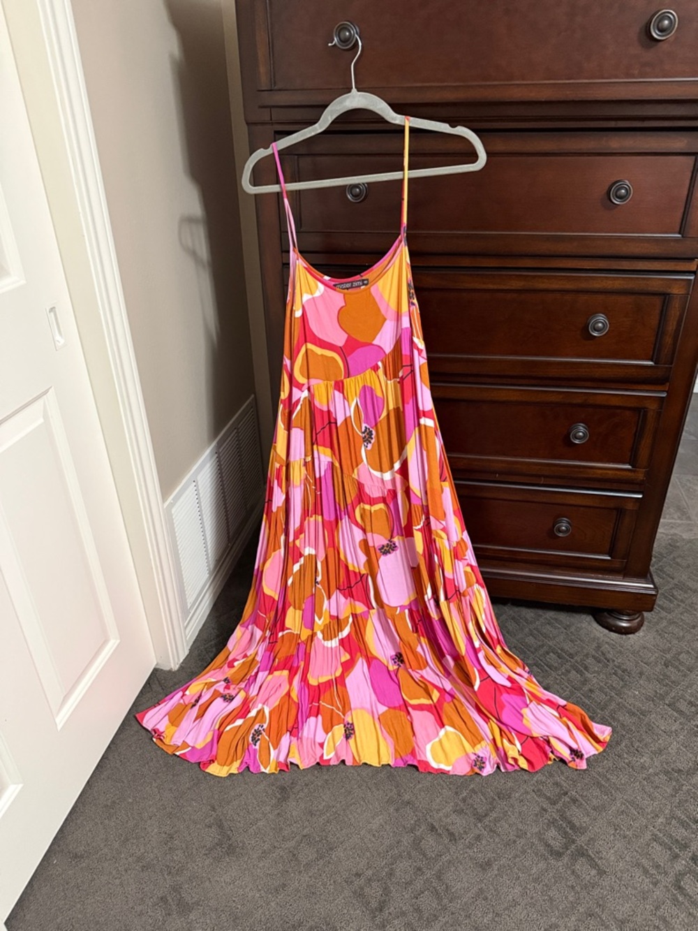 Mister Zimi Pink Orange Yellow Floral Maxi Dress